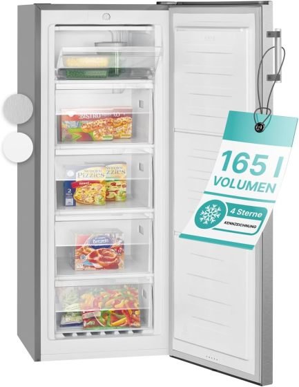 Bomann Congélateur armoire 165 L – 5 tiroirs, porte réversible, bac à glaçons inclus, GS 7317.1 blanc