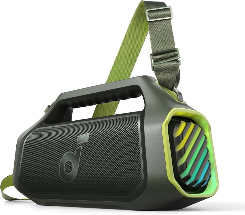 soundcore Boom 2 Plus Enceinte extérieure 140 W – 2+2 canaux, BassUp 2.0, 20 h, charge rapide, IPX7, éclairage RGB, USB-C, batterie externe