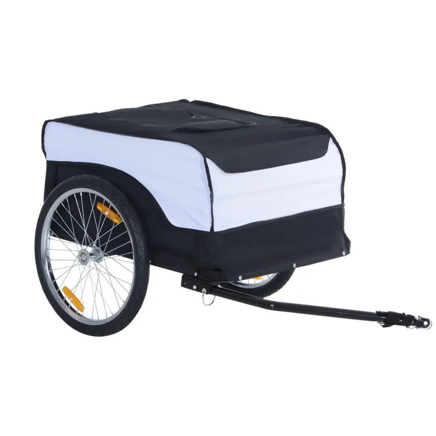 HOMCOM Remorque vélo pliable avec grande caisse de transport