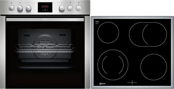NEFF EDX442 Ensemble four/plaque – Four encastrable E1ECD0AN0 N30 CircoTherm 60 cm inox + plaque électrique M13R42N2 N50 60 cm noire avec cadre