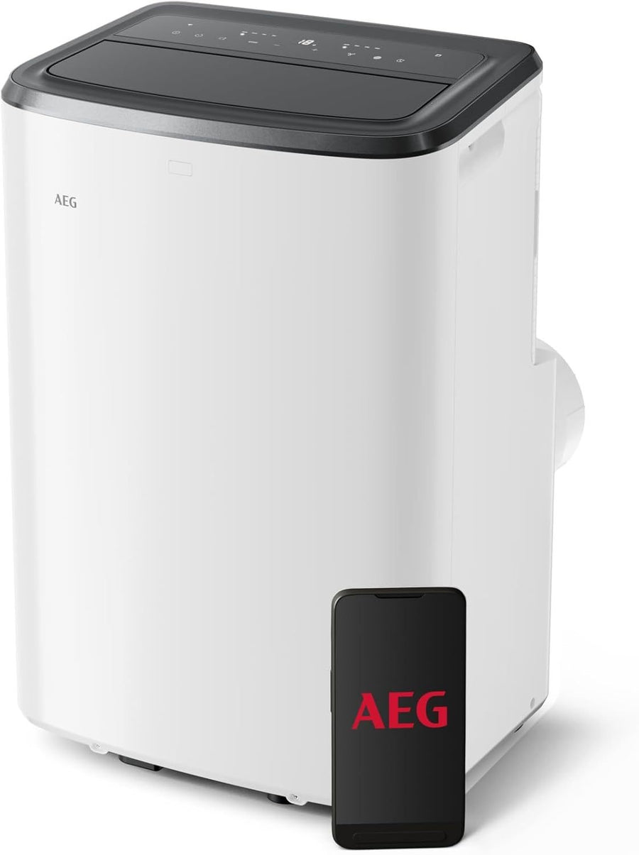 AEG Chillflex Pro AXP26U338CW Climatiseur mobile – Écran LED, commandes tactiles, télécommande, 30-40 m², refroidissement, ventilation