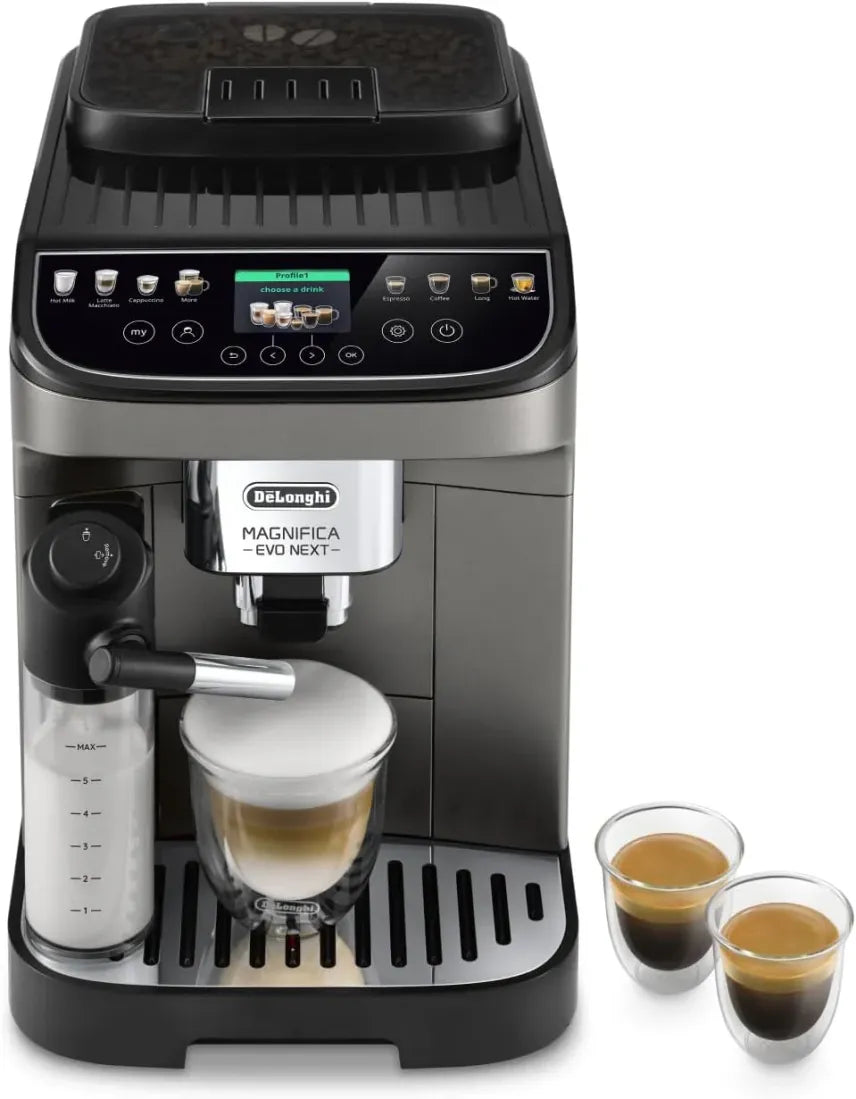 De'Longhi Magnifica Evo ECAM 292.81.B Machine à café automatique – Système LatteCrema, 7 touches directes pour cappuccino, espresso et autres