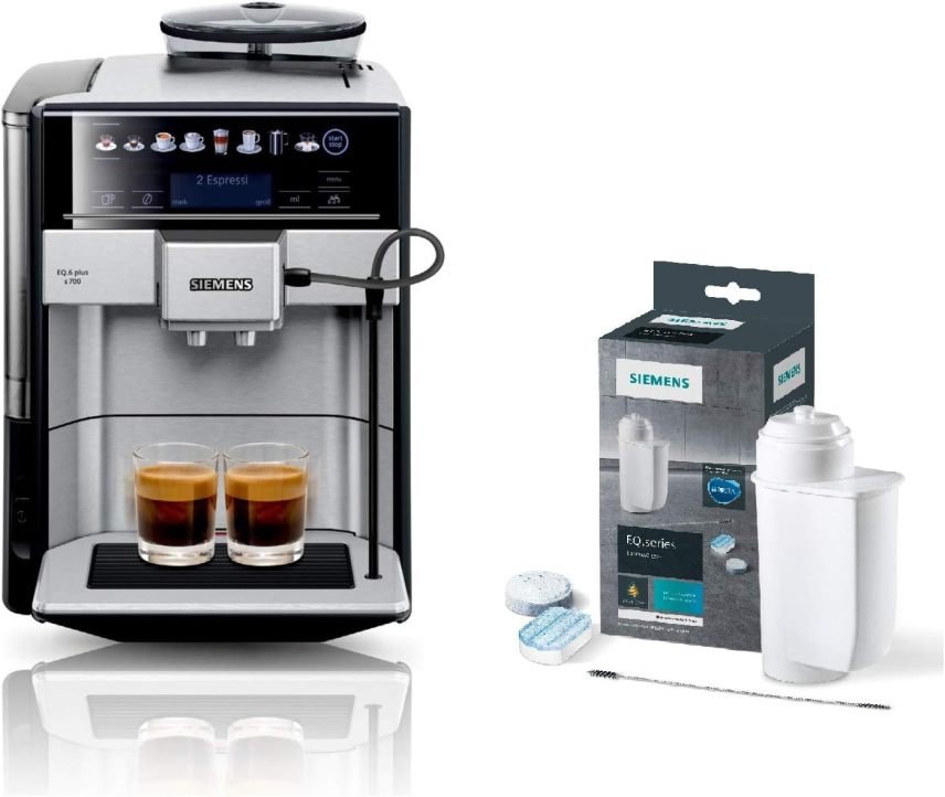 SIEMENS EQ6 plus s700 TE657503DE Machine à café automatique – Nombreuses spécialités, buse à lait, broyeur céramique, fonction 2 tasses