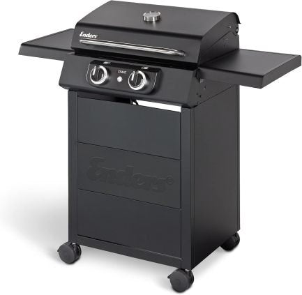 Enders Barbecue électrique eCRAVE 2 – Grille en fonte, chariot avec grand rangement, système SIMPLE CLEAN™, 2 éléments chauffants, couvercle avec