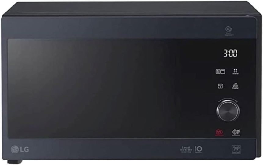 LG MS2595CIS Micro-ondes Smart Inverter – 25 L, 1000 W, programmes automatiques, niveaux de puissance réglables, EasyClean, argent