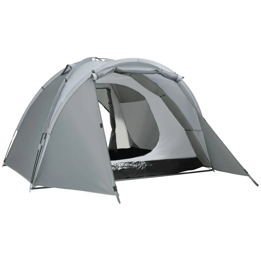 Outsunny Tente de camping dôme 2 à 3 personnes, extensible, 4 portes