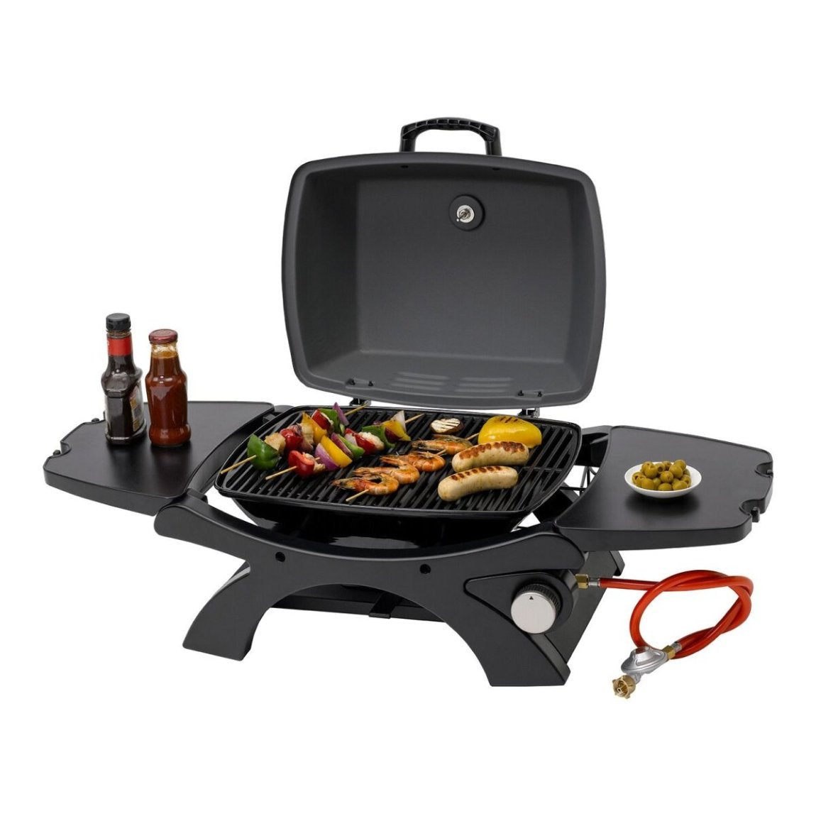 Tepro Abington Barbecue à gaz de table – 3,2 kW, brûleur inox, support cartouche de gaz