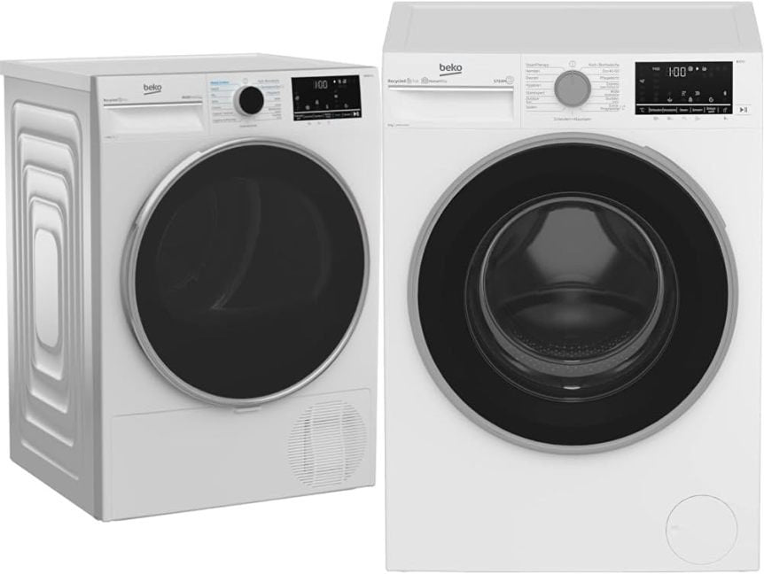 Beko B5T4824IF bPRO 500 Sèche-linge pompe à chaleur 8 kg – 15 programmes, vapeur, anti-froissage, mode silencieux, tambour AquaWave, adapté aux
