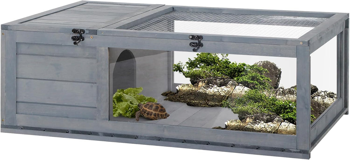 Cage pour petits animaux et tortues avec 2 espaces – 91 x 60,5 x 32 cm