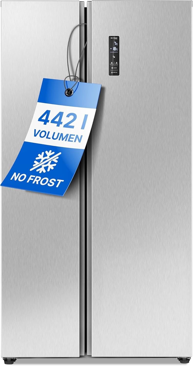 Bomann Réfrigérateur américain Side-by-Side 442 L – No Frost, MultiAirflow, 287 kWh/an, SBS 7344 inox