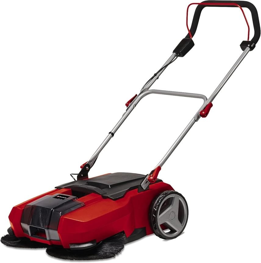 Einhell TE-SW 18/610 Li-Solo Power X-Change Balayeuse sans fil 18 V – Bac 20 L, largeur 61 cm, position parking, guidon réglable, lèvre amovible