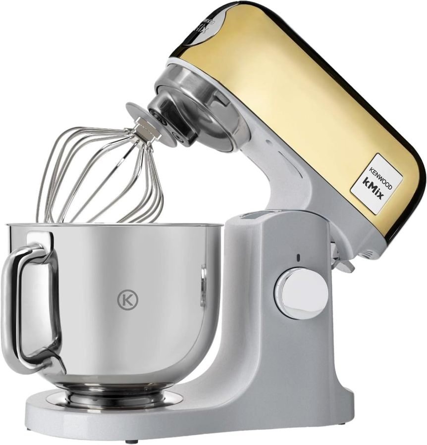 Kenwood kMix KMX750RD Robot pâtissier 1000 W – Bol inox 5 L, système Safe-Use, corps métal, kit pâtisserie 3 pièces et pare-éclaboussures, rouge