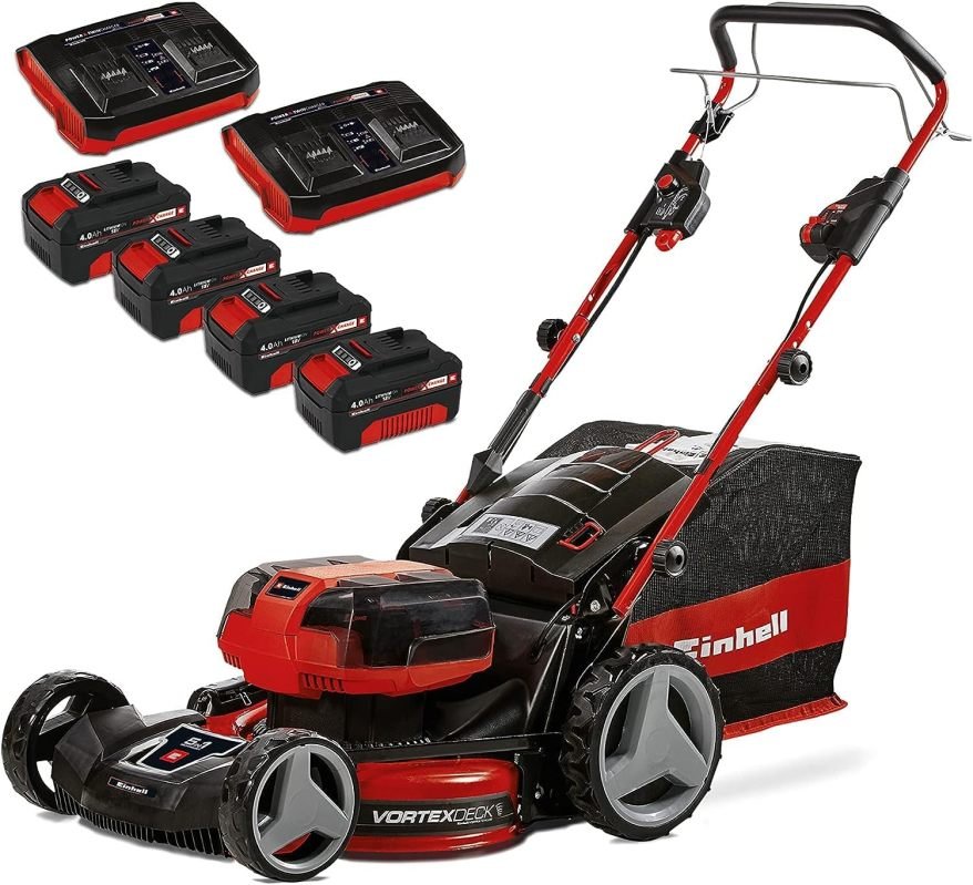 Einhell GE-CM 36/47 S HW Li Kit Power X-Change Tondeuse sans fil 36 V – Largeur 47 cm, jusqu’à 700 m², moteur sans balais, autotractée, bac 75 L