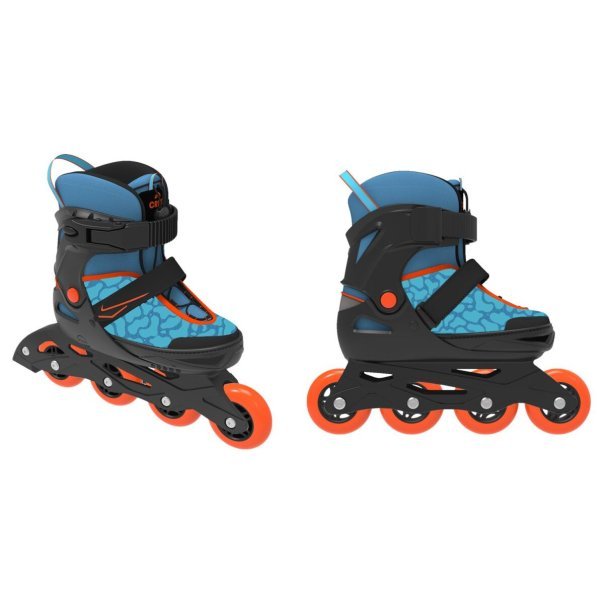 CRIVIT Rollers en ligne enfant à chaussure souple, aide à l’enfilage et poignée de transport (bleu, 29-33)