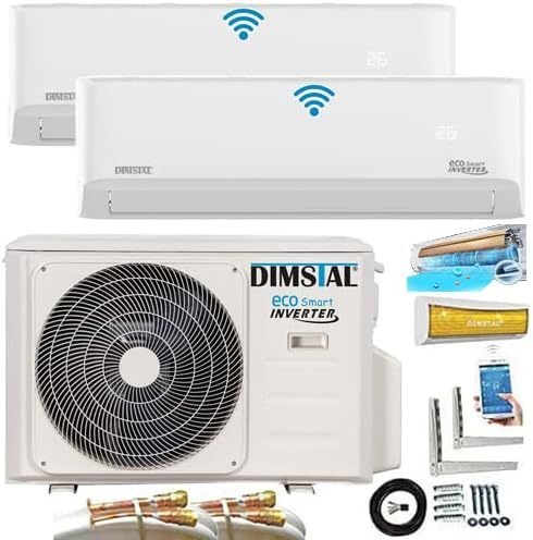 Climatisation MultiSplit Quick-Connect ECO Smart Inverter 2 × 9000 BTU / 2 × 2,6 kW – Très silencieuse, Self Clean, Wi-Fi/app, Super Ioniser, Follow
