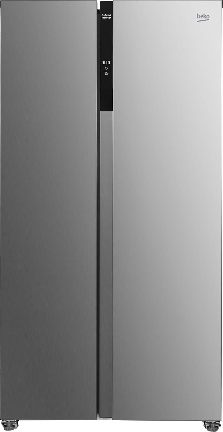 Beko GNO5322WDXPN Réfrigérateur américain Side-by-Side 532 L – 347 L réfrigérateur, 185 L congélateur, écran multifonction, NoFrost, distributeur
