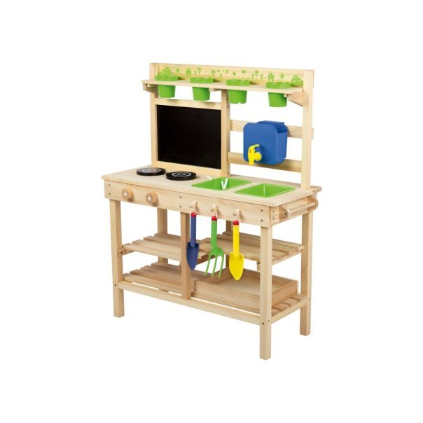 Playtive Cuisine extérieure enfant en bois massif – Construction stable