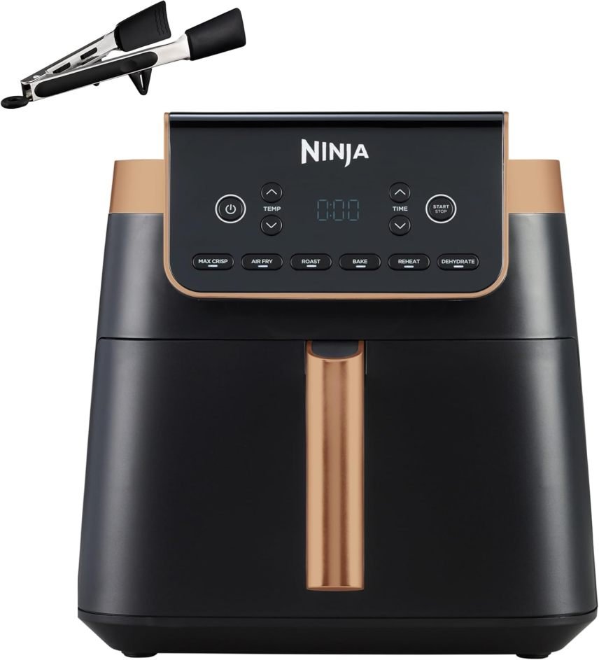 Ninja MAX PRO Airfryer AF180EUCP 6,2 L – Sans huile, grand tiroir, rôtissage, cuisson, Air Fry, antiadhésif, panier et grille Crisper lave-vaisselle