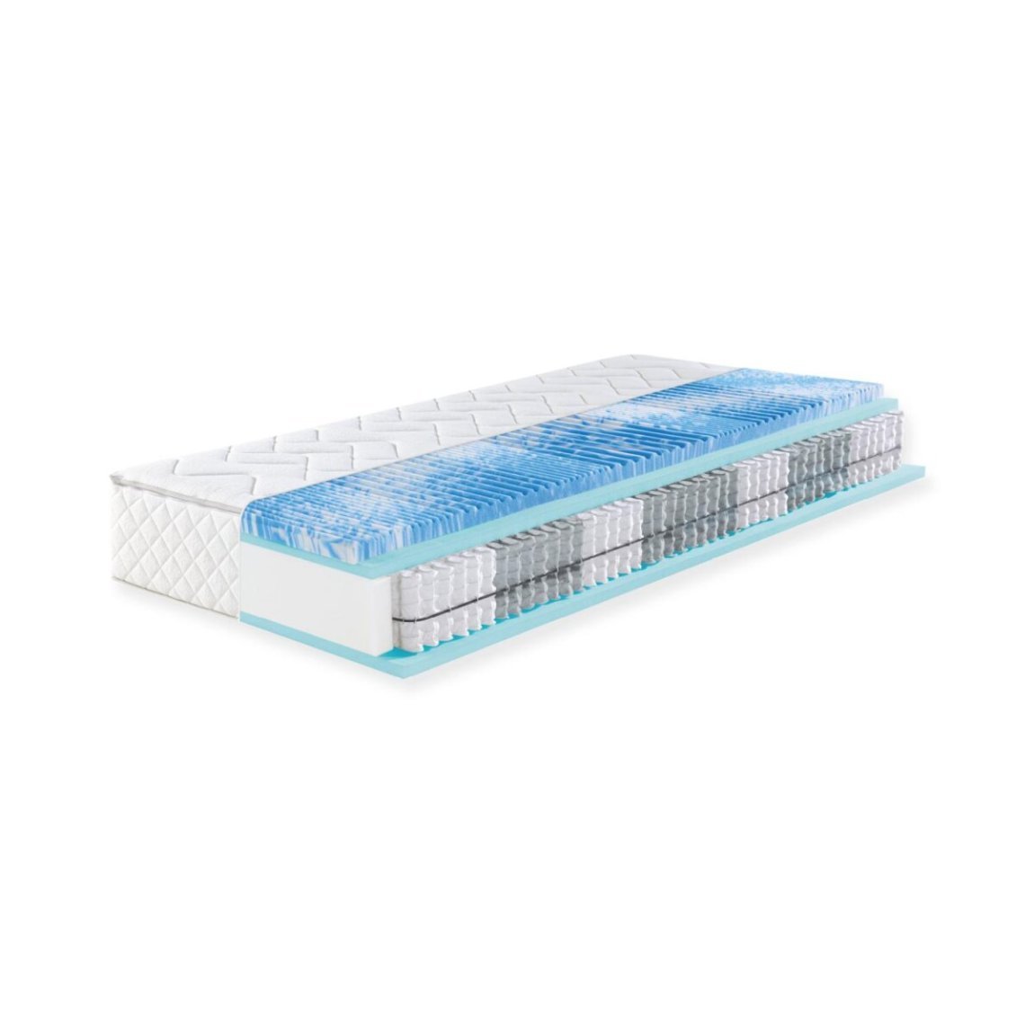 f.a.n. Sweet Dream XXL Matelas 7 zones à ressorts ensachés avec surmatelas gel – H3, 90 × 200 cm