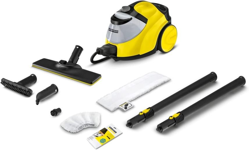 Kärcher SC 5 EasyFix Nettoyeur vapeur avec injection d’eau chaude – 4,2 bar, chauffe 3 min, env. 150 m², réservoirs 0,5 + 1,5 L, kit sol EasyFix et