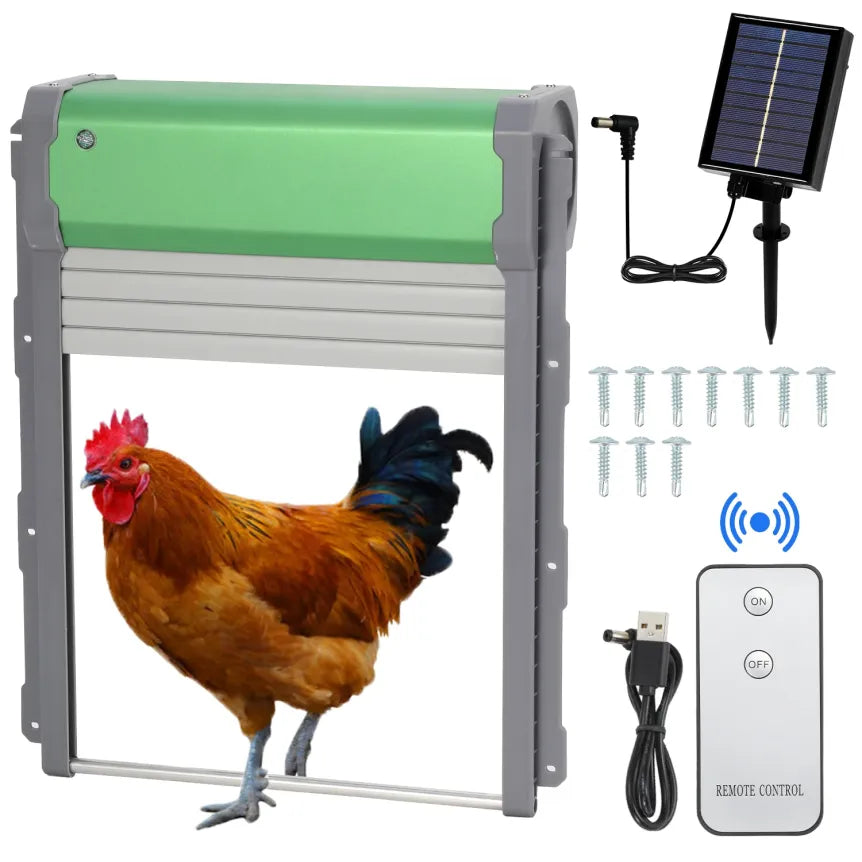 Sonnewelt Porte automatique solaire pour poulailler – Porte roulante avec capteur de lumière et minuterie