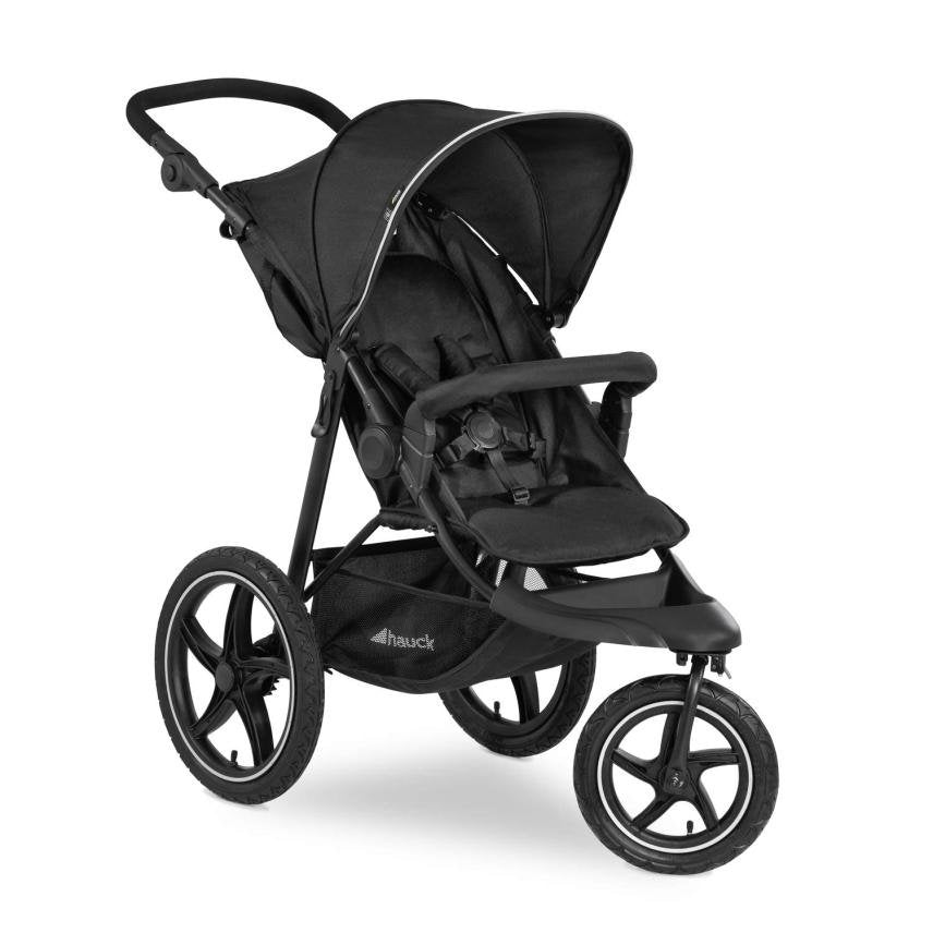 Hauck Runner 2 Poussette tout-terrain 3 roues avec grandes roues gonflables, jusqu’à 22 kg, protection UV 50+, fenêtre d’aération, hauteur réglable
