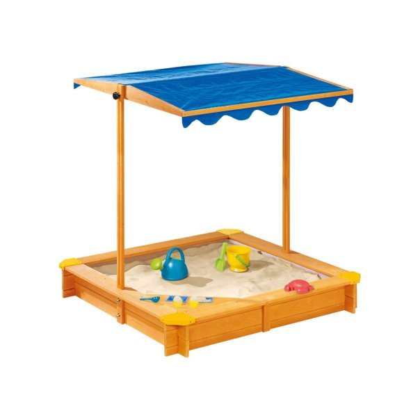 Playtive Bac à sable en bois avec toit et stand de glaces