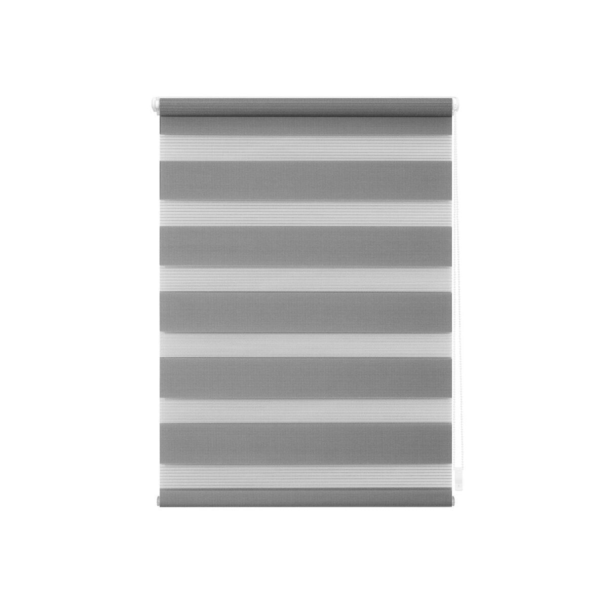 Lichtblick Store enrouleur duo Klemmfix – Pare-soleil et intimité, lumière réglable, sans perçage, gris 120 × 150 cm