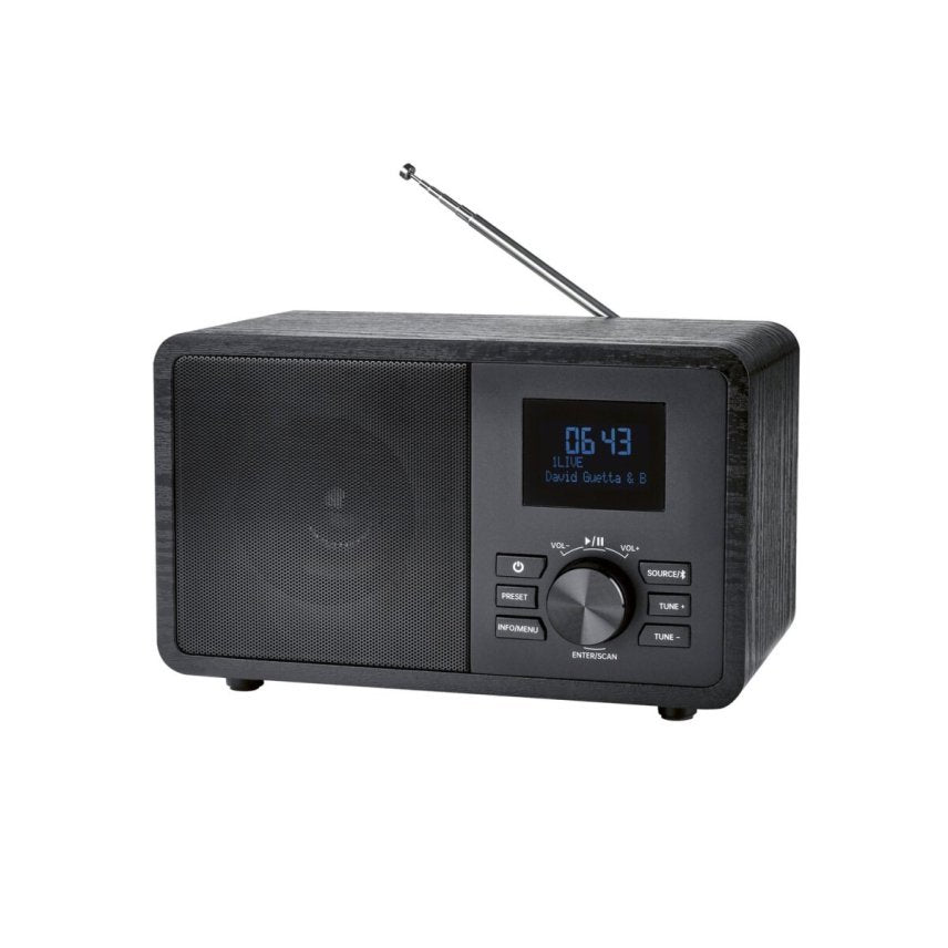 SILVERCREST Radio DAB+/Bluetooth aspect bois, noire