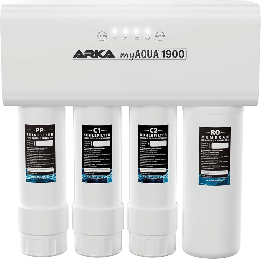 ARKA myAQUA 1900 Système d’osmose inverse 1900 L/jour – Filtration et adoucissement, élimine jusqu’à 99 % des sels, polluants et bactéries, aquarium