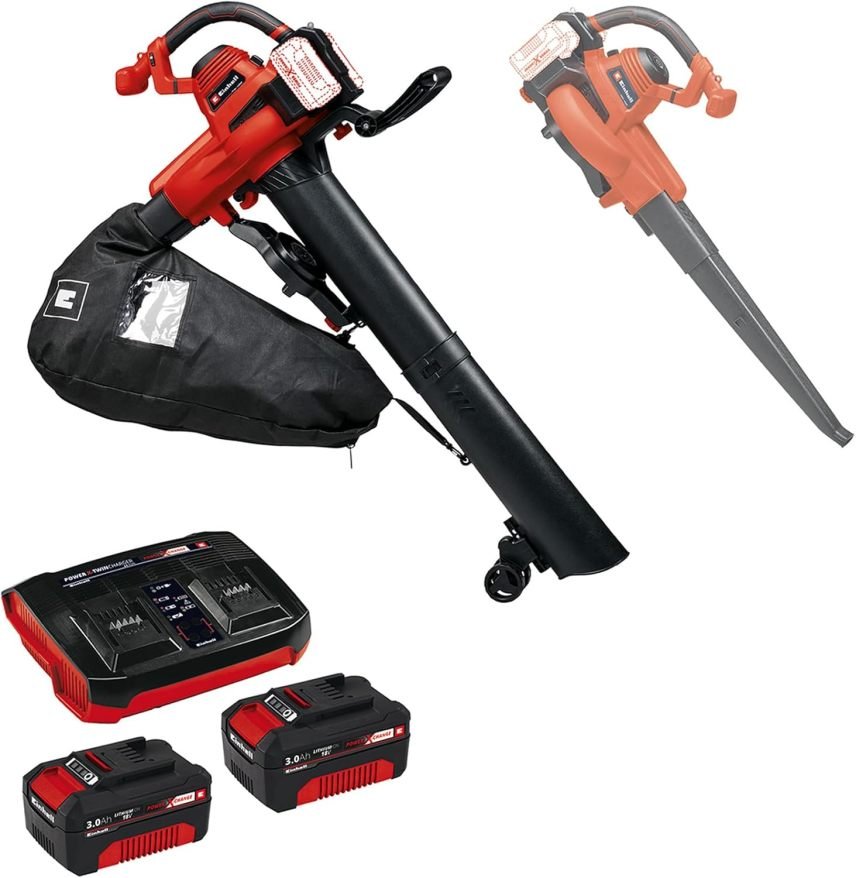 Einhell GE-CL 36/230 Li E-Solo Power X-Change Aspirateur-souffleur de feuilles sans fil – 18 V, aspiration/soufflage, mode Turbo, tubes d’aspiration