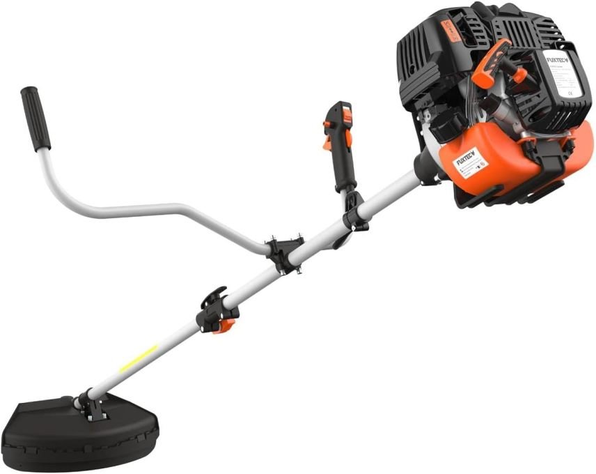 FUXTEC FX-4MS131 Débroussailleuse à essence – Moteur 4 temps, diamètre 320 mm, poignée double ergonomique, arrêt d’urgence, légère, harnais