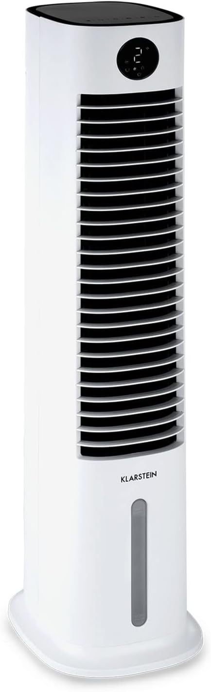 Klarstein Rafraîchisseur d’air à eau 5-en-1 – Refroidissement évaporatif, humidificateur, ventilateur et purificateur, contrôle via application