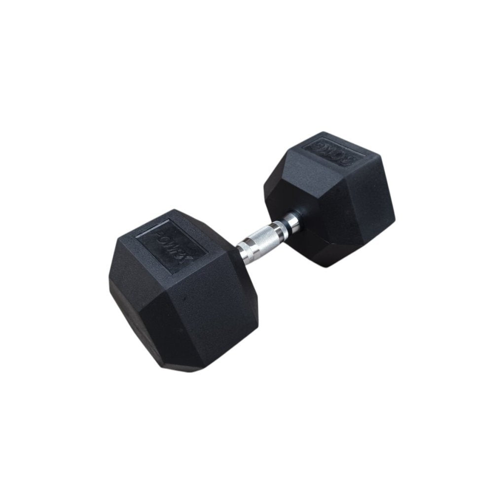 POWRX Haltère hexagonal caoutchouté 30 kg