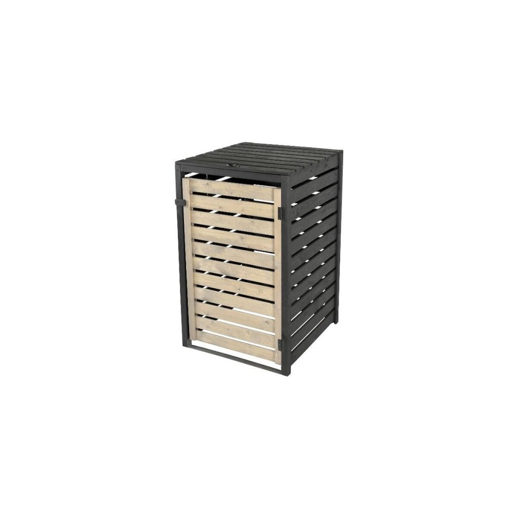 dobar Cache-poubelle 120 L, noir/gris
